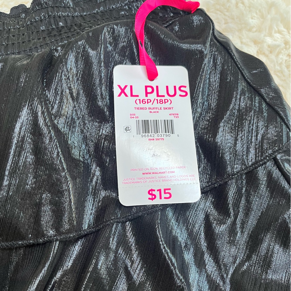 NWT Girl’s Tiered Black Party Skirt by Justice - Picture 3 of 8